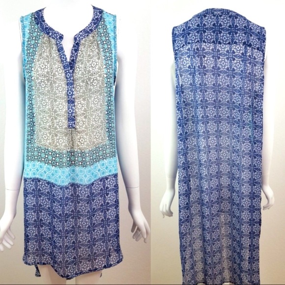 🌸3/$25 NWOT Knox Rose Sheer Boho High-Lo Tunic Flowy Top Beach Coverup, Size XS - Picture 2 of 11